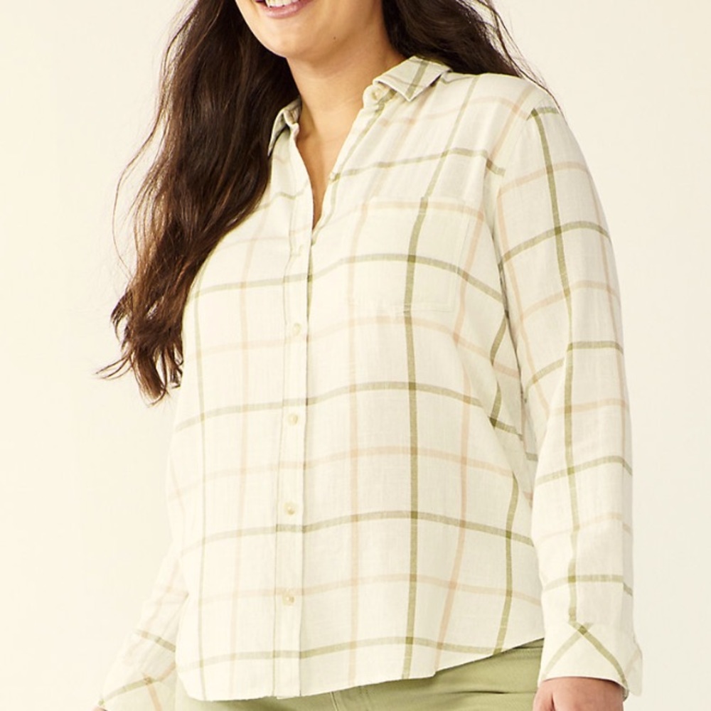 Sonoma Button Down Long Sleeve Top Medium NWT